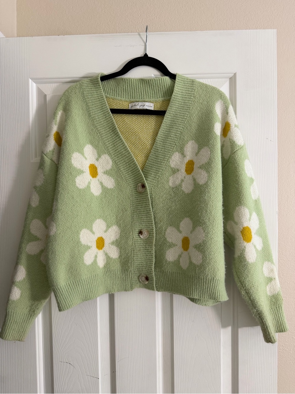 Petal & Pup Mint Green Daisy Button-Front Cardigan